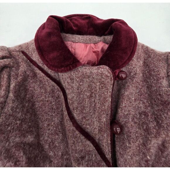 Vintage Rothchild Girls Wool Coat W Velvet Collar & Button Details made in USA - Picture 2 of 12